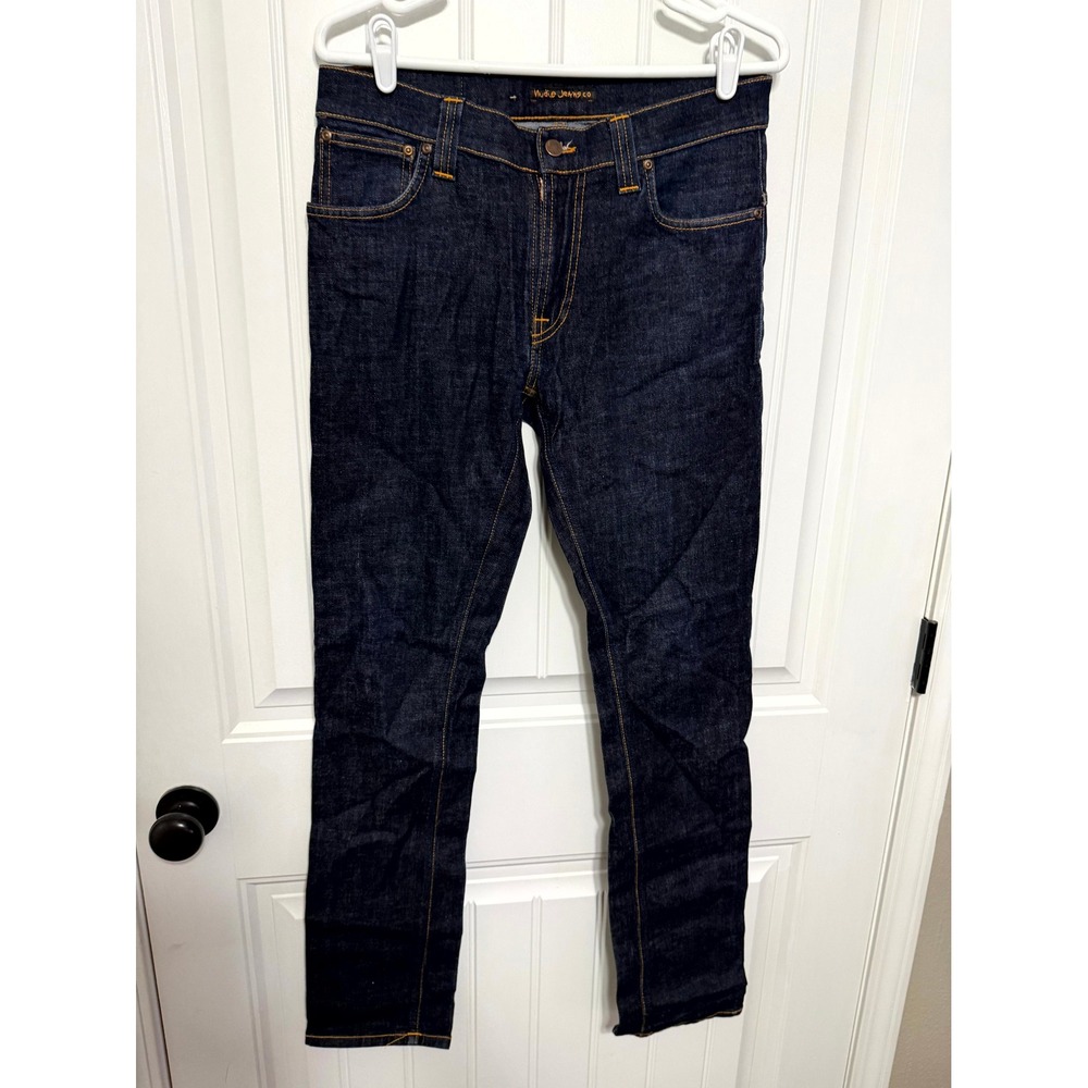 Nudie Jeans Co Jeans Mens 32x34 Indigo Blue Slim Straight Raw Denim Pants